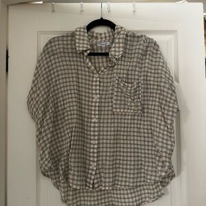 Checkered Shirt - Beige and White
